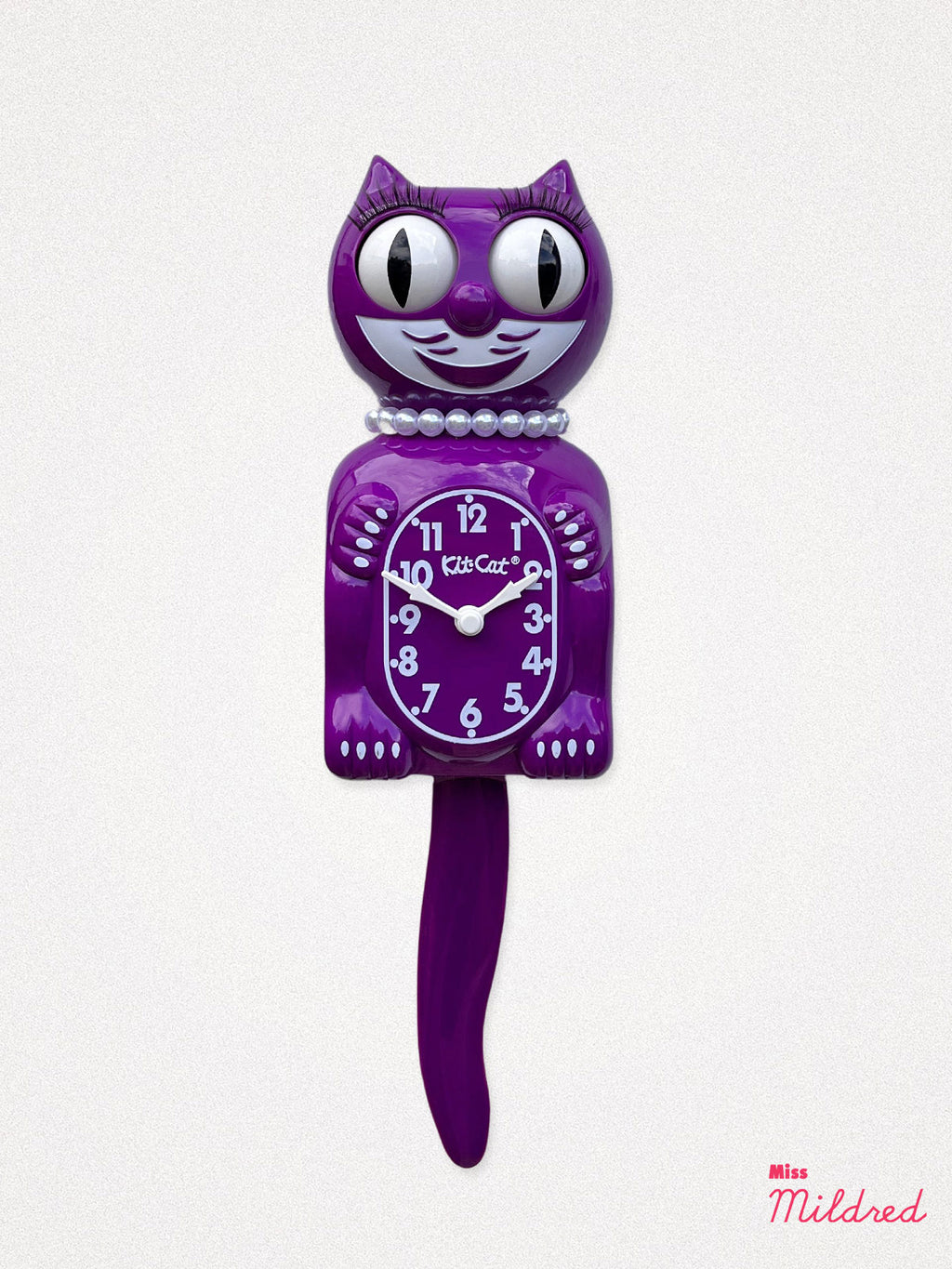 Kit Cat Clock - Original Large Size - Boysenberry Purple Necklace