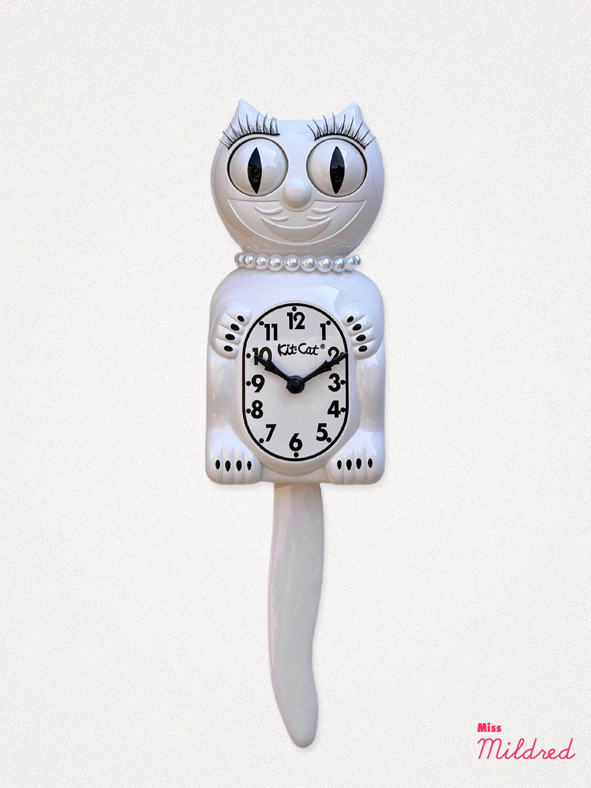 Kit Cat Clock - Original Large Size - White Necklace