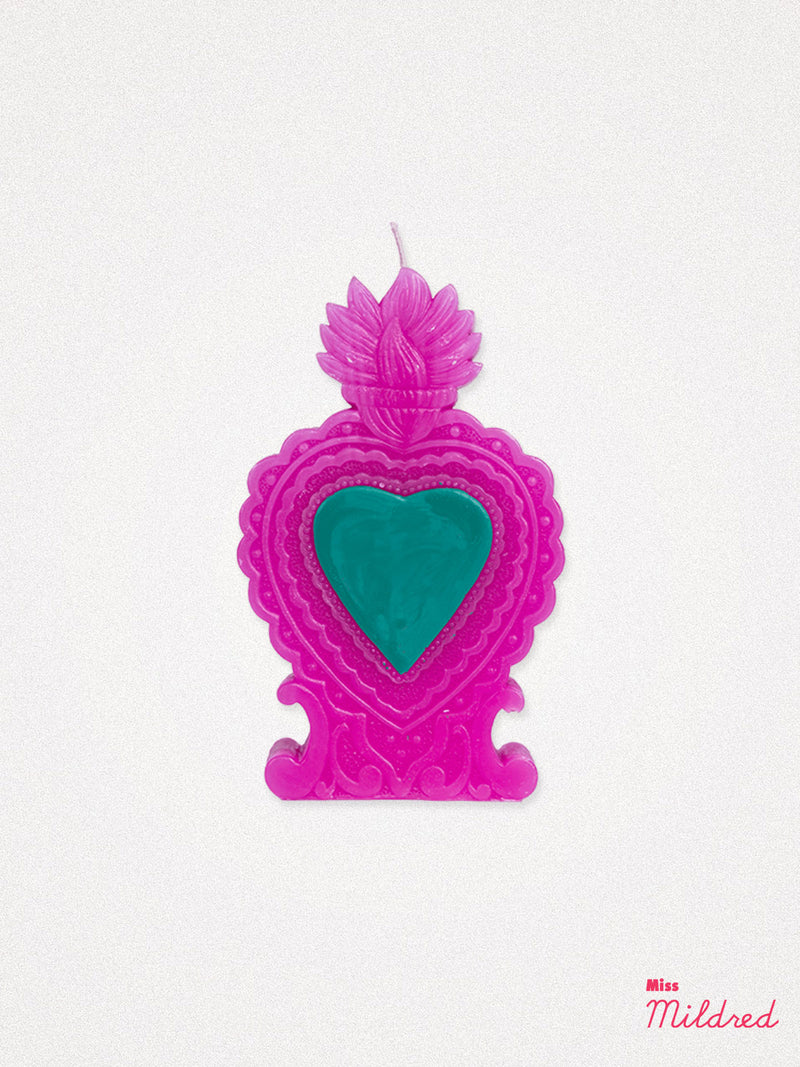 Milagro Heart Candle Pink