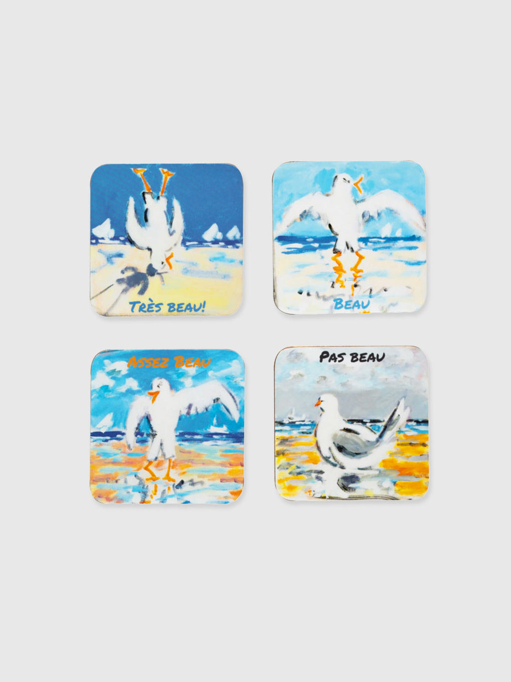 French 'Mouette' Seagull Coasters - Set of 4