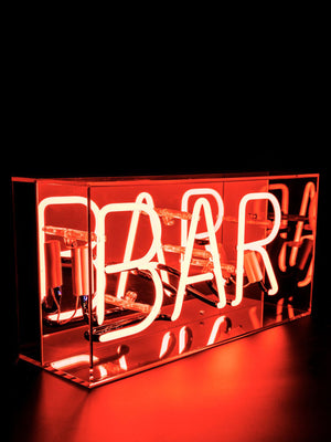 'Bar' Glass Neon Light Box