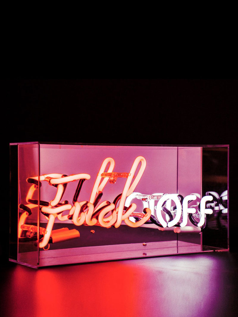 'F**K Off' Glass Neon Light Box