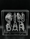 'Gin Bar' Glass Neon Light Box - White