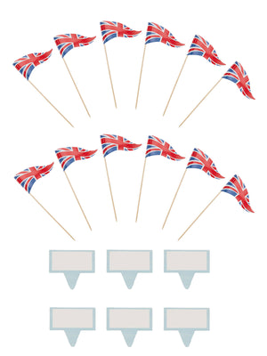 Talking Tables UK Flag Food Flag Labels - 12 Pack
