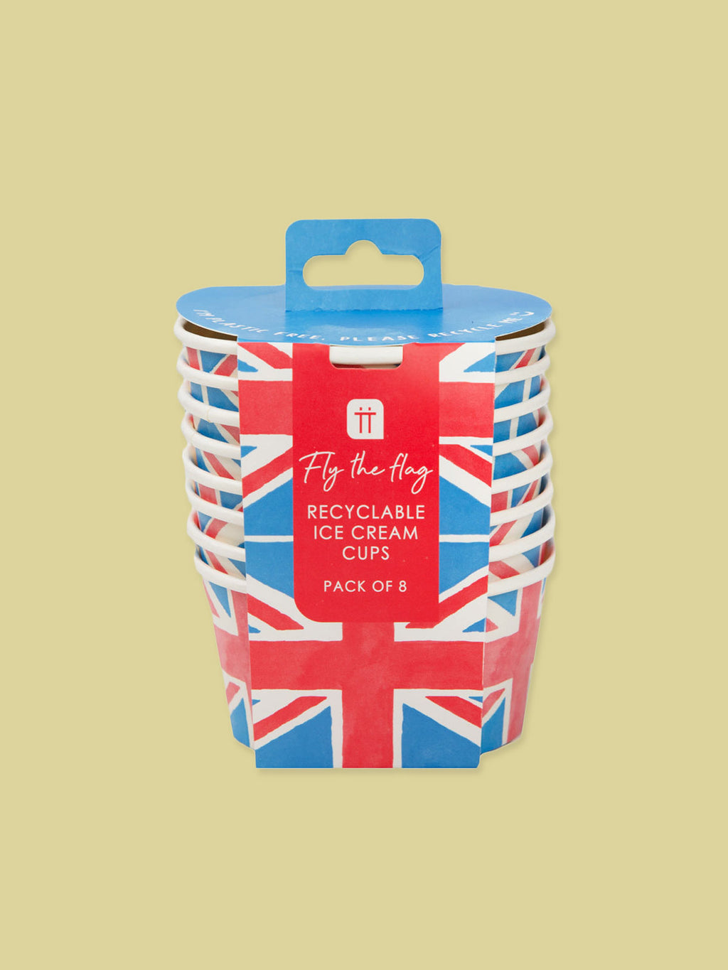 Talking Tables UK Flag Paper Ice Cream Cups - 8 Pack