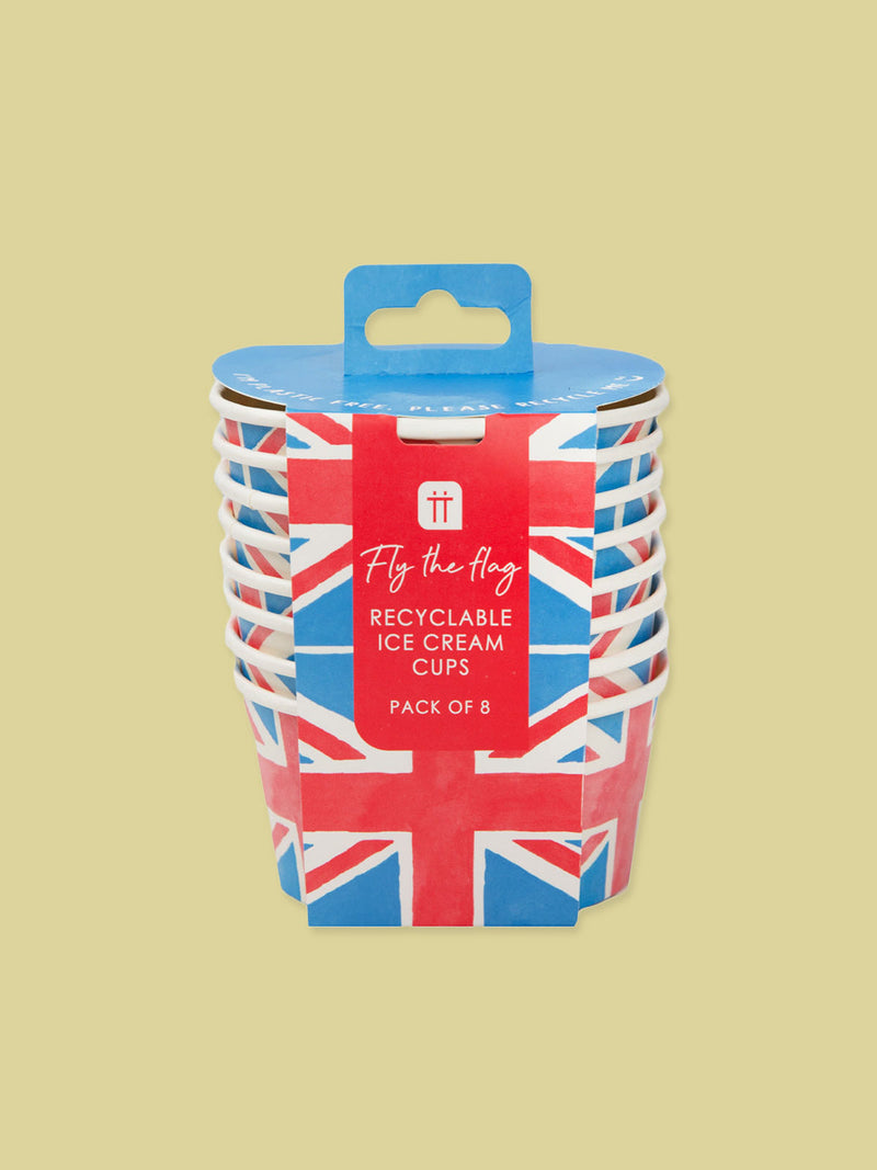 Talking Tables UK Flag Paper Ice Cream Cups - 8 Pack