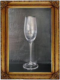 Silver Rimmed Champagne Flute Glass