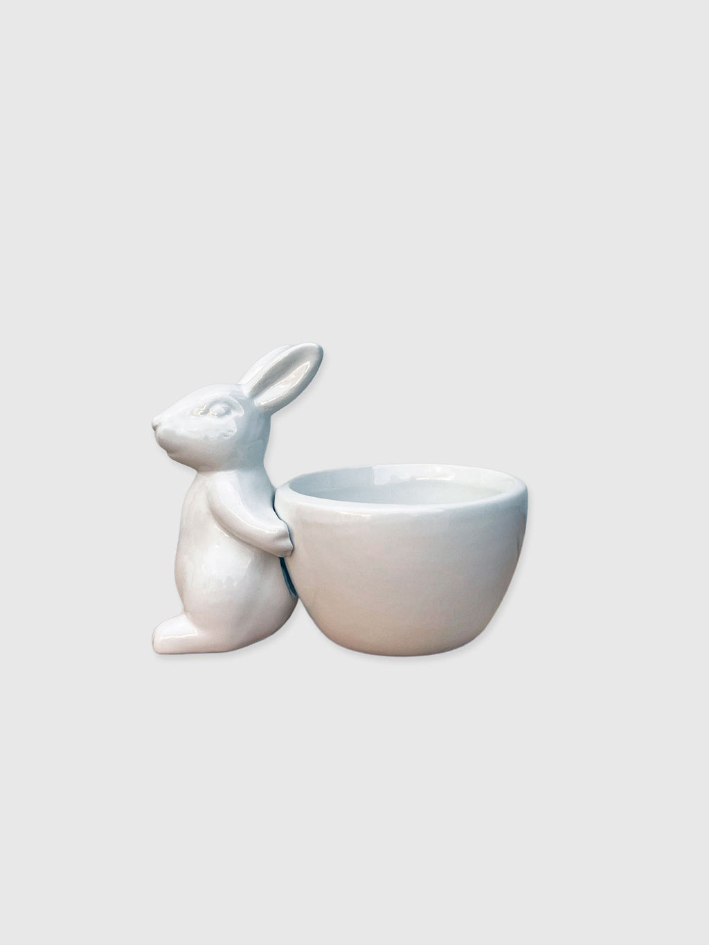 Rabbit Ceramic Trinket Dish / Snack-Bowl - White