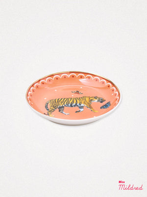 Trinket Dish Peach - Tiger and Butterfly