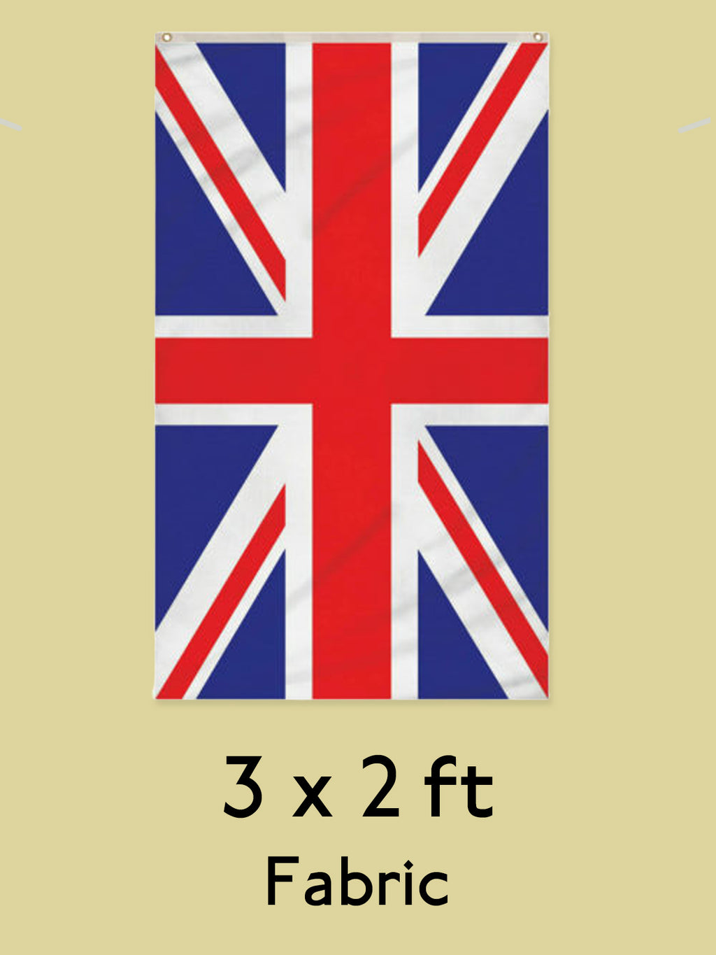 Union Jack Fabric Flag with eyelets - 3 x 2 feet