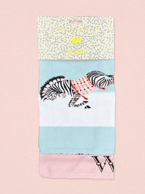 Yvonne Ellen Tea Towel Set of 2 - Elephant & Zebra