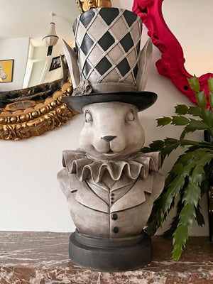 Alice Rabbit Bunny Plant Pot Vase Bust