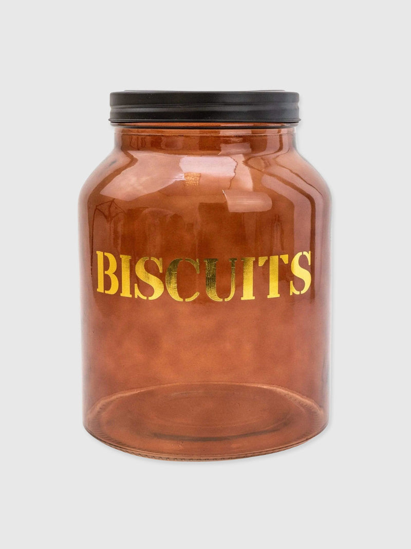 Amber Glass Storage Jar - Biscuits