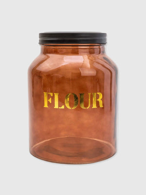 Amber Glass Storage Jar - Flour