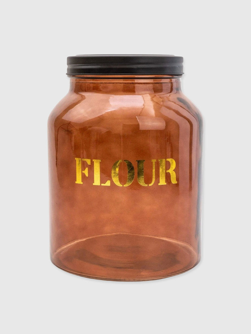 Amber Glass Storage Jar - Flour