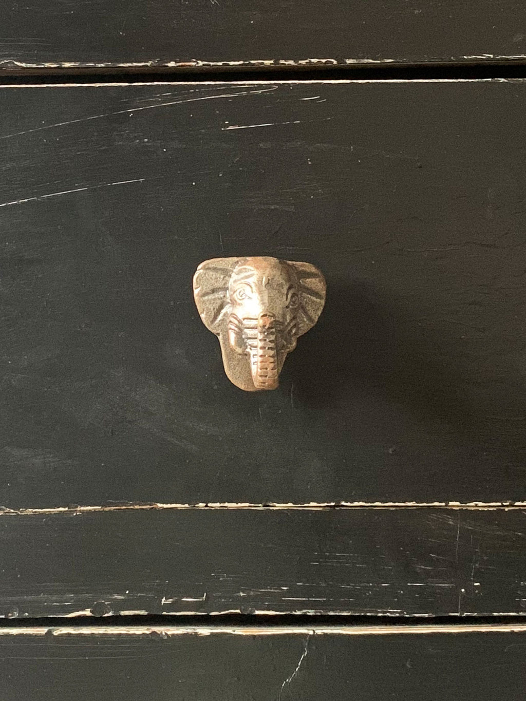Elephant Design Metal Knob - Antique Gold