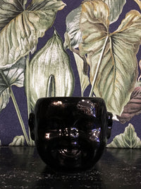 Baby Face mini Pot / Planter Black laugh