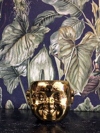 Baby Face mini Pot / Planter Gold laugh