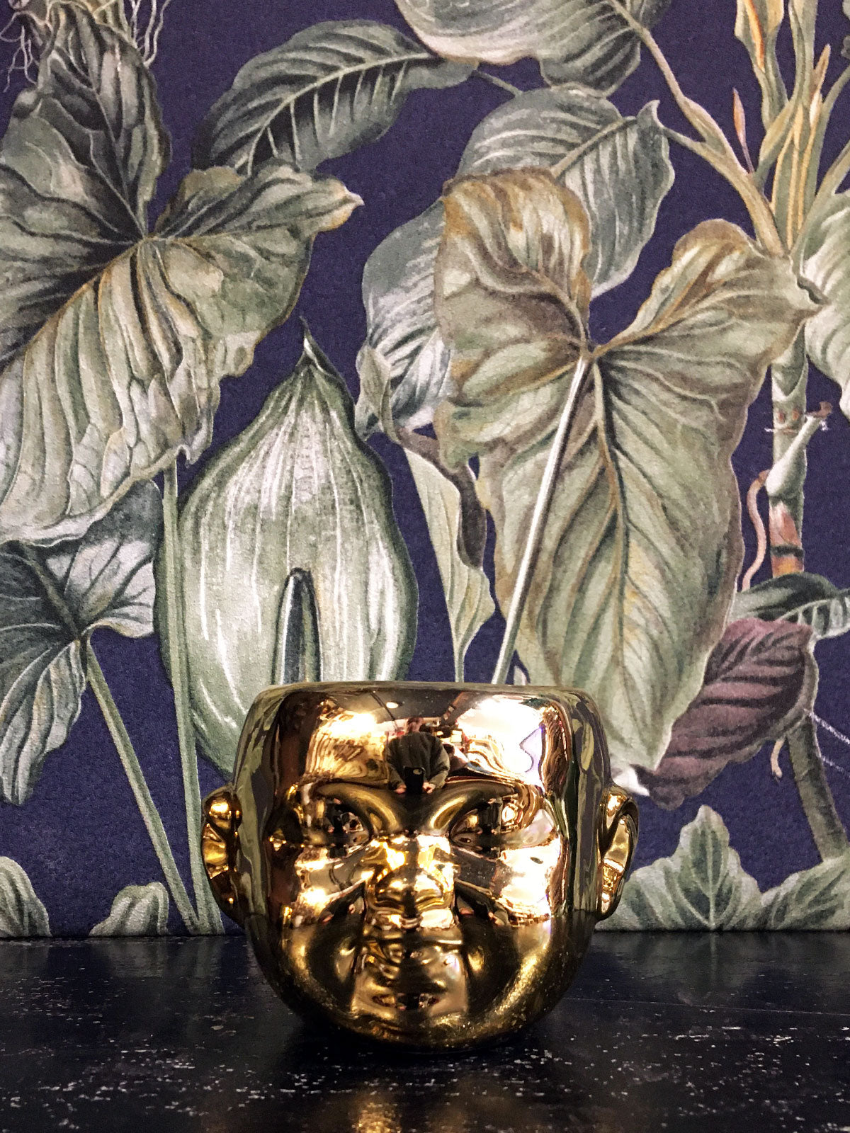 Baby Face mini Pot / Planter Gold giggle