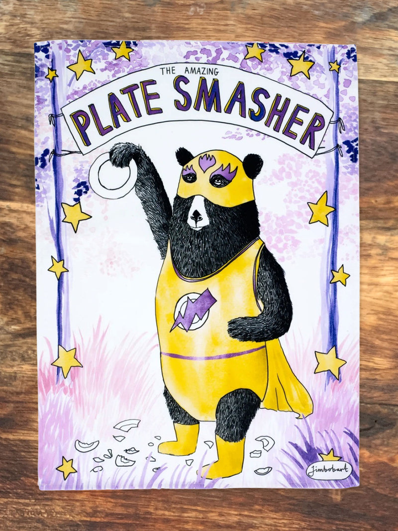 JimBobArt Tea Towel - Bear Plate Smasher