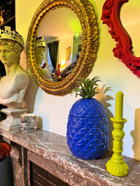 Bold Blue Ceramic Pineapple Ice Bucket