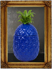 Bold Blue Ceramic Pineapple Ice Bucket