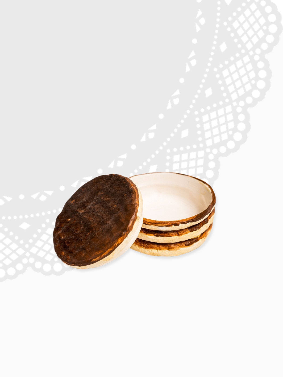 Ceramic Trinket Box - Chocolate Digestive Biscuit