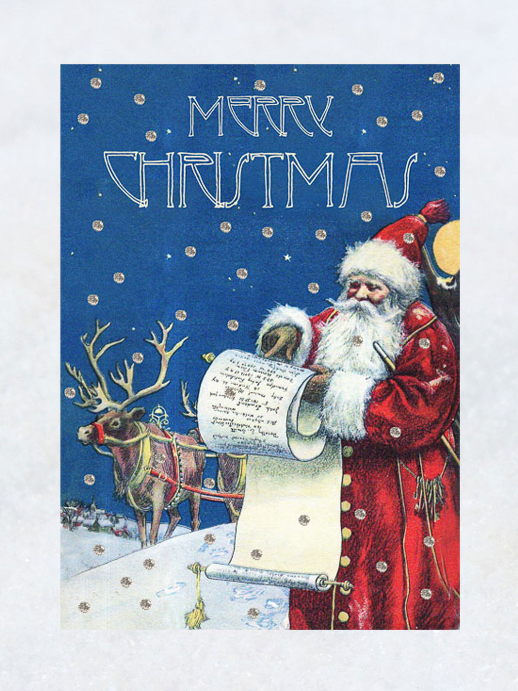 Christmas Greeting Card - Santa and List