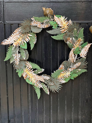 Large Metal Wreath - Leaf