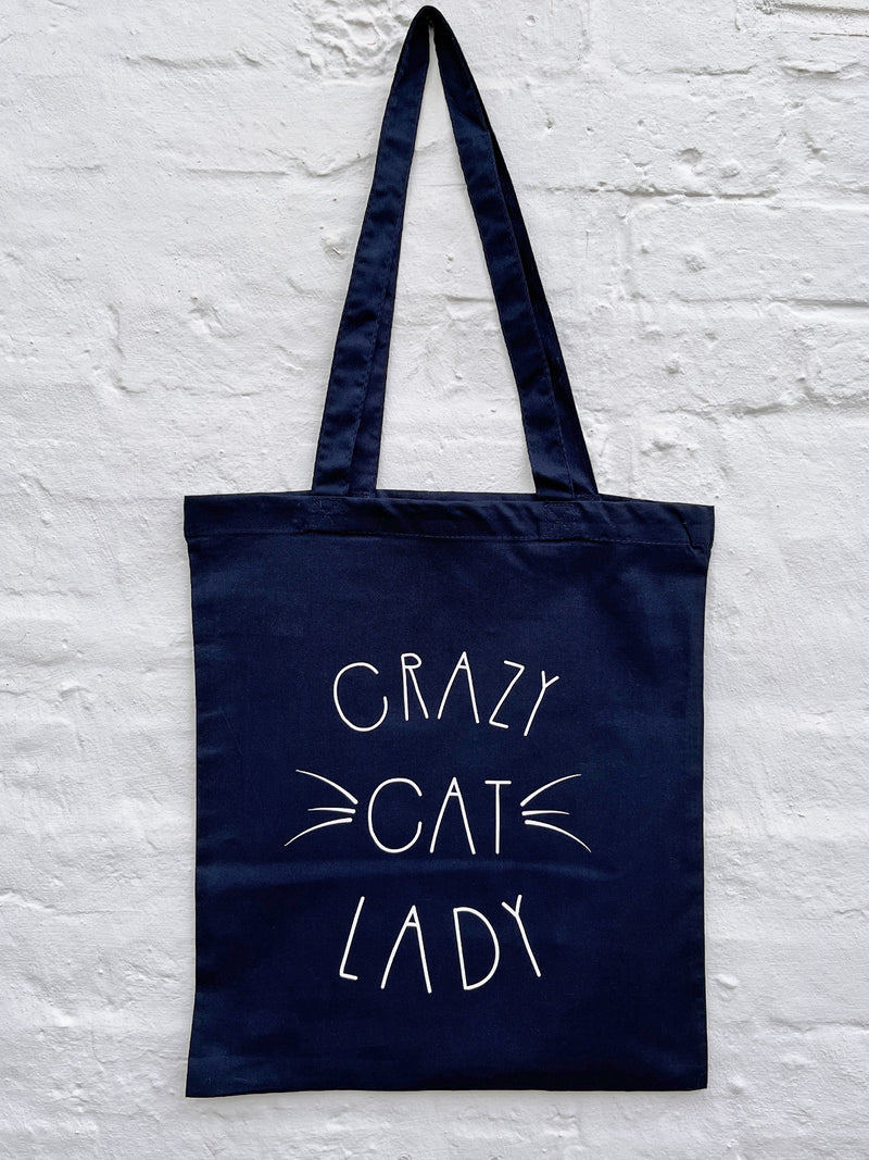 Crazy Cat Lady - Tote Bag - Navy