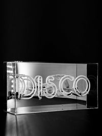 'Disco' Glass Neon Light Box  Pink