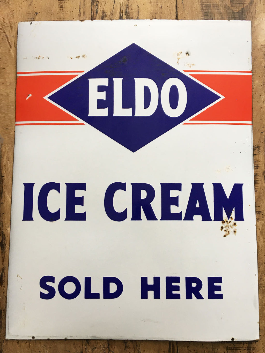 Vintage Eldo Ice Cream Advertising Enamel Sign