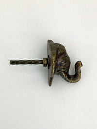 Elephant Design Metal Knob - Antique Gold