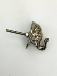 Elephant Design Metal Knob - Silver