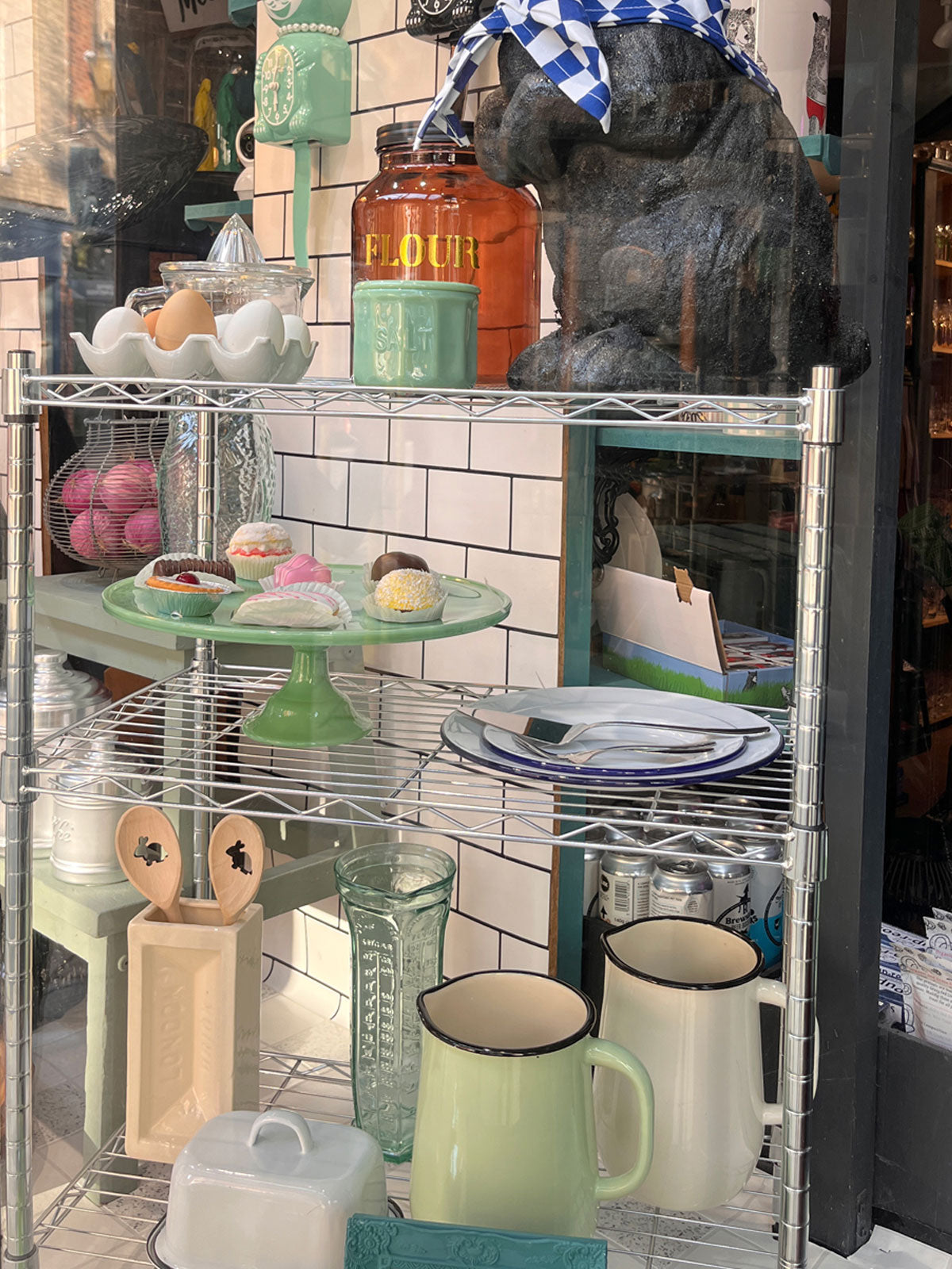 Enamel Pitcher Jug - Cream