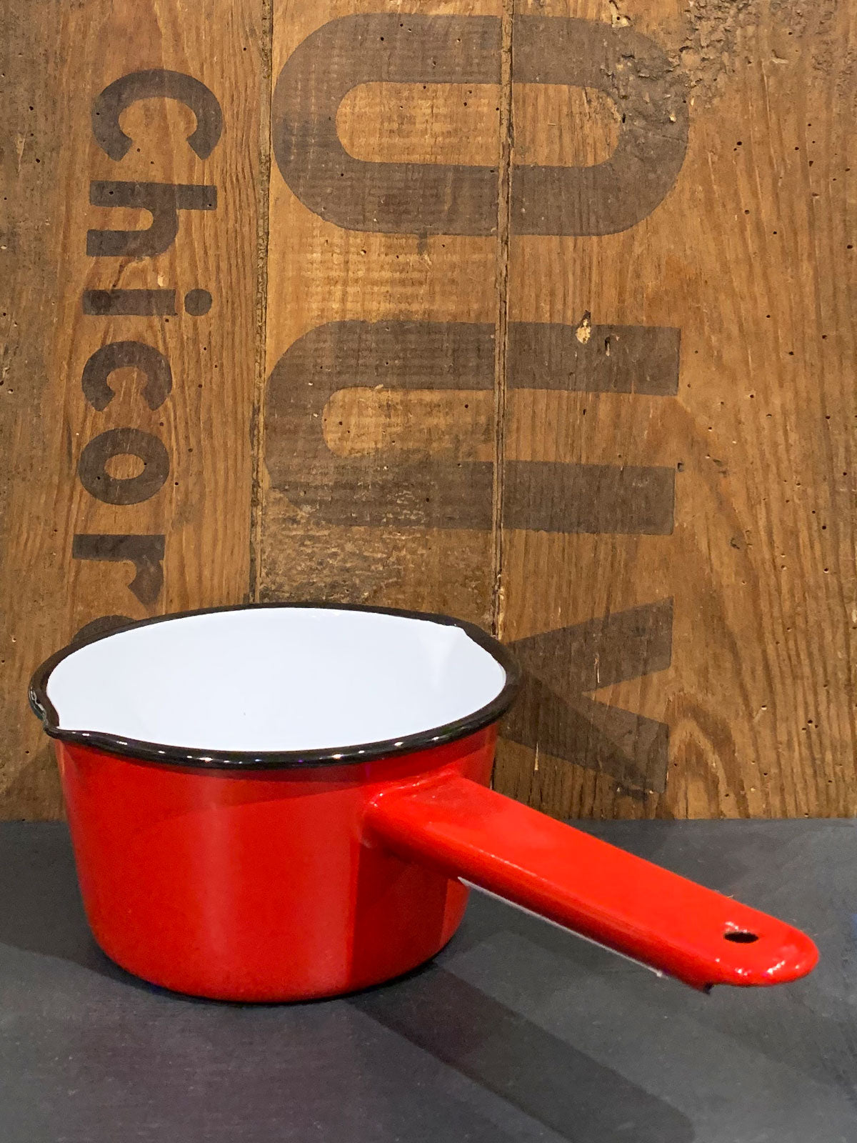 Falcon Enamel Milk Sauce Pan Red