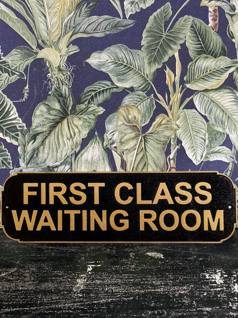 Cast Iron "First Class Waiting Room" Wall Sign