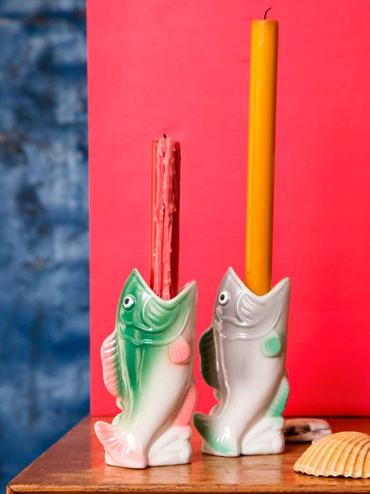 Kitsch Fish Candle Holder - Pink
