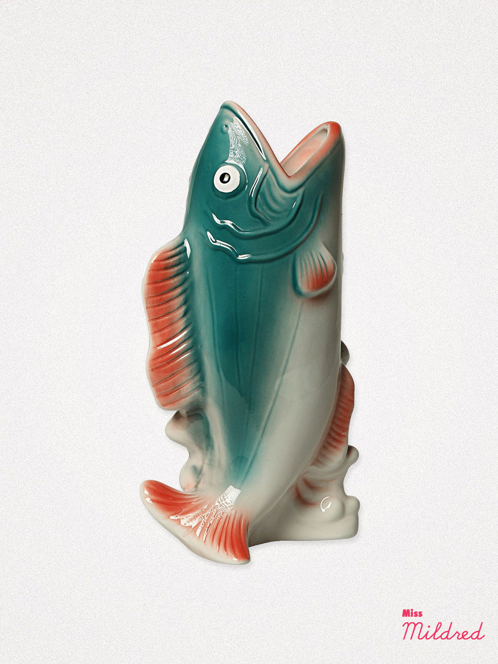 Kitsch Fish Vase - Green & Orange