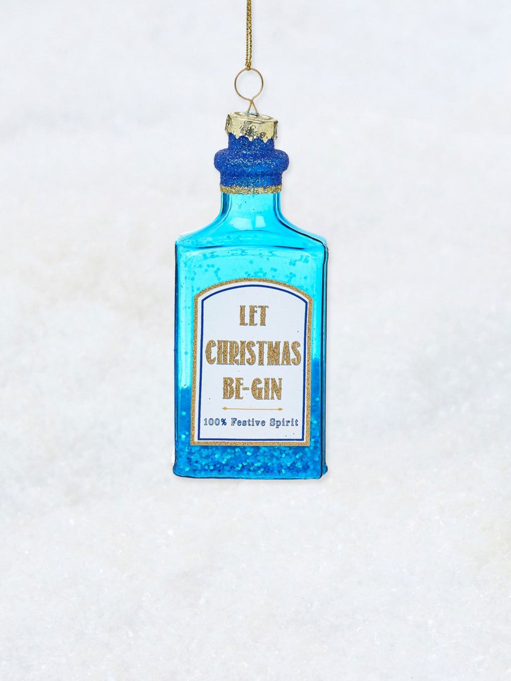 Christmas Decoration -  Blue Gin Bottle
