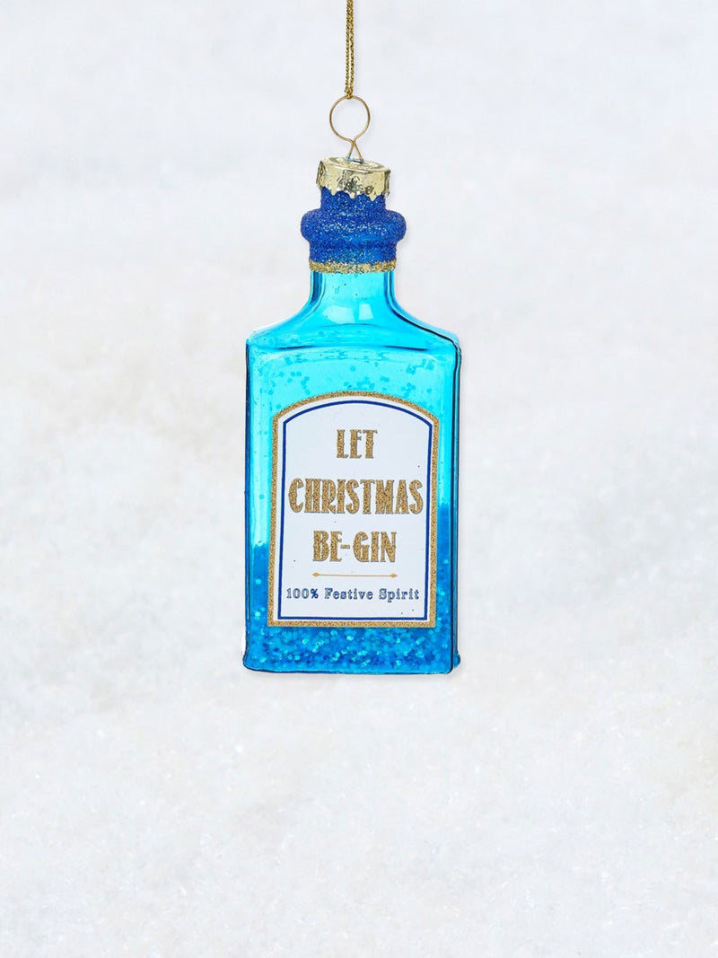 Christmas Decoration -  Blue Gin Bottle