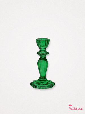 Glass Candle Holder - Green