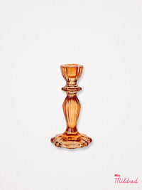 Glass Candle Holder - Orange