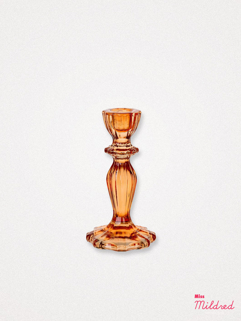 Glass Candle Holder - Orange