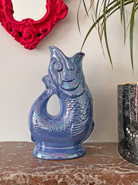 Gluggle Jug  Extra Large Sea Blue Lustre