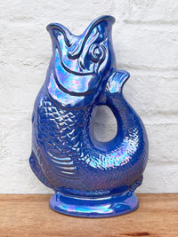 Gluggle Jug  Extra Large Sea Blue Lustre