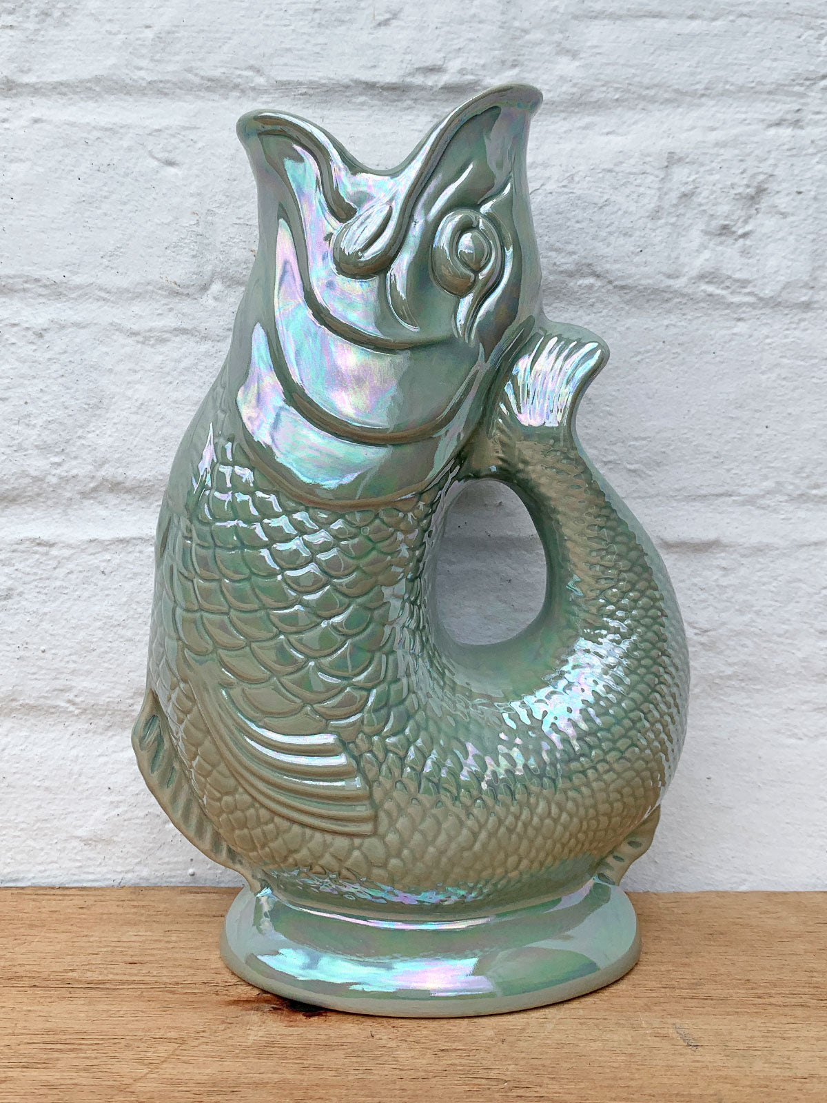 Gluggle Jug  Extra Large Sage Green Lustre