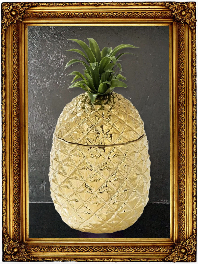 Gold Ceramic Pineapple Ice Bucket