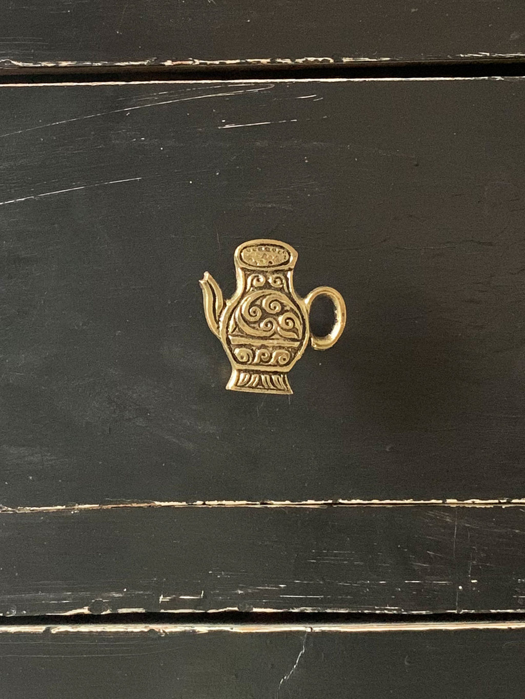 Teapot Design Metal Knob - Gold