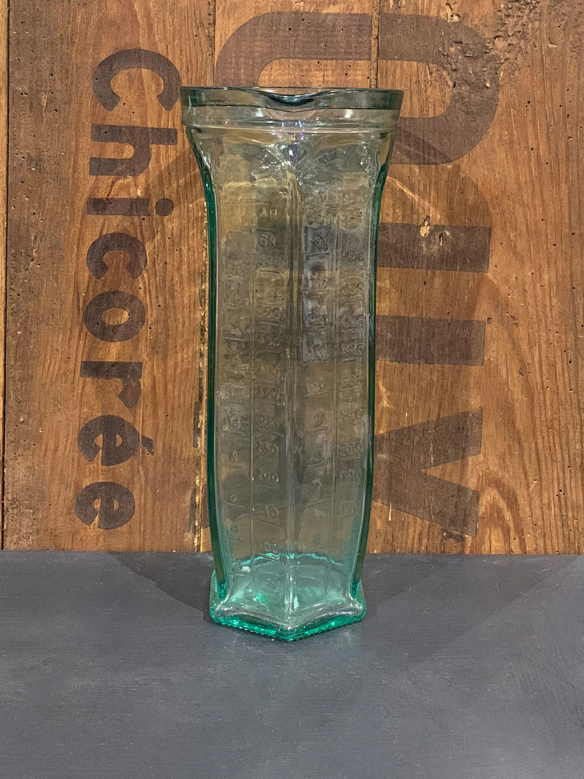 Tall Hexagonal Glass Measuring Jug